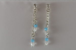 Boucles d'Oreilles Argent & Cristal de Verre | Huainé Gemmes... & Vous : Bijoux Haute Fantaisie Créations Originales & Artisanales DIY | Plaqué Or Argent Pierres Fines | Bijoux Personnalisés Femme, Ado, Enfant | Bijoux Religieux. Toulouse France | Vente en Ligne