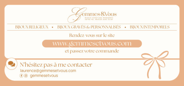 Bon cadeau, carte cagnotte | Gemmes...& Vous Gemmes... & Vous : Bijoux Haute Fantaisie Créations Originales & Artisanales DIY | Plaqué Or Argent Pierres Fines | Bijoux Personnalisés Femme, Ado, Enfant | Bijoux Religieux | Bijoux Gravés | Bijoux chrétiens modernes Toulouse France | Vente en Ligne