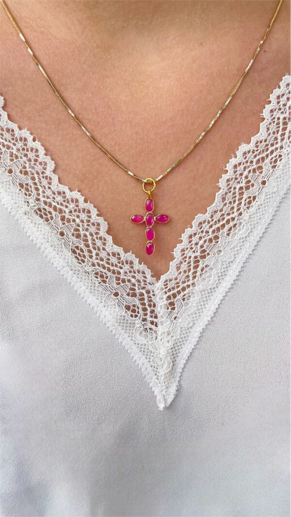 Collier religieux croix et gemmes | Resucito Gemmes… & Vous : Bijoux Haute Fantaisie Créations Originales & Artisanales DIY | Plaqué Or Argent Pierres Fines | Bijoux Personnalisés Femme, Ado, Enfant | Bijoux Religieux | Bijoux Gravés | Bijoux chrétiens modernes | Toulouse France | Vente en Ligne.