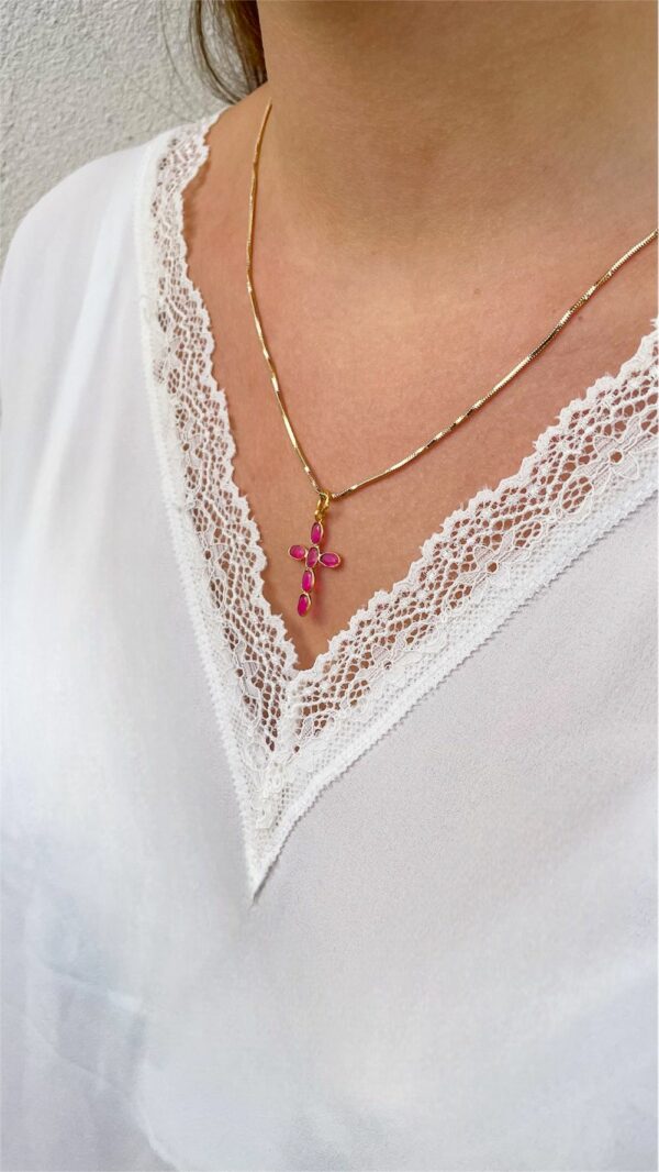 Collier religieux croix et gemmes | Resucito Gemmes… & Vous : Bijoux Haute Fantaisie Créations Originales & Artisanales DIY | Plaqué Or Argent Pierres Fines | Bijoux Personnalisés Femme, Ado, Enfant | Bijoux Religieux | Bijoux Gravés | Bijoux chrétiens modernes | Toulouse France | Vente en Ligne.