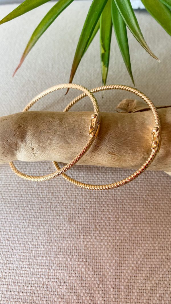 Bracelet jonc ouvrant torsadé en plaqué or | Ré – Image 4