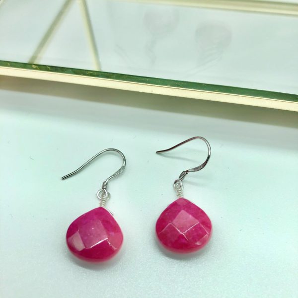 Boucles d’Oreilles Argent & jade teinté | Mariannes – Image 2