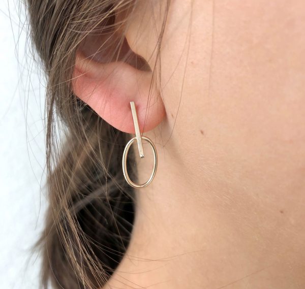 Boucles d’Oreilles graphiques en Plaqué Or  | Antilles – Image 2