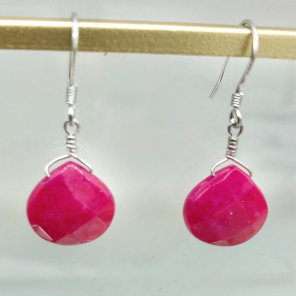 Boucles d’Oreilles Argent & jade teinté | Mariannes