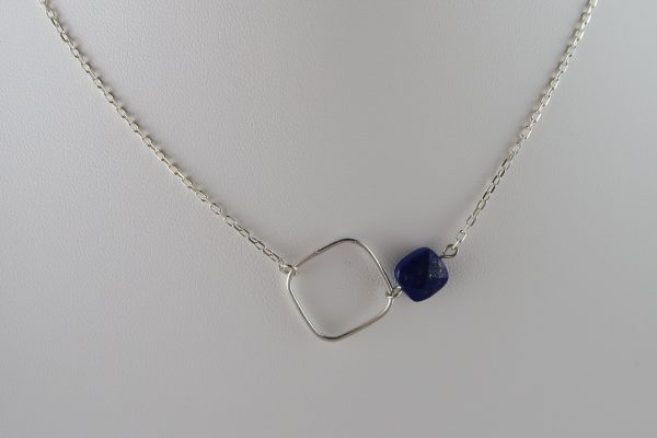 Collier Argent & Gemmes : lapis lazuli ou Quartz gris | Corsica – Image 2