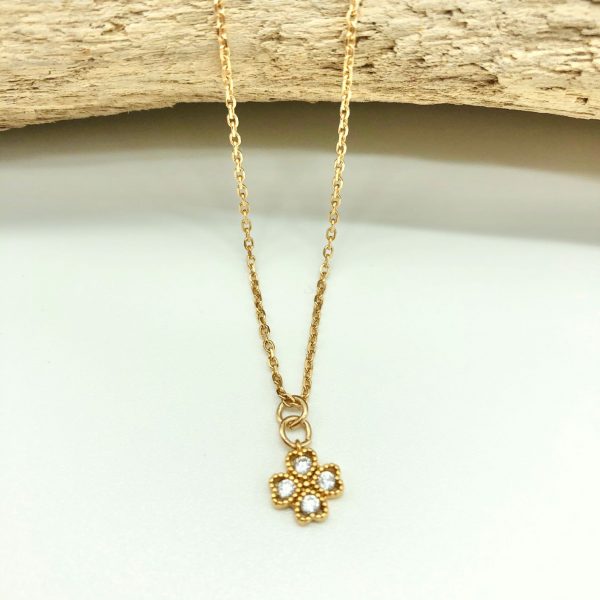 Collier Trèfle en strass & Plaqué Or | Galli – Image 2