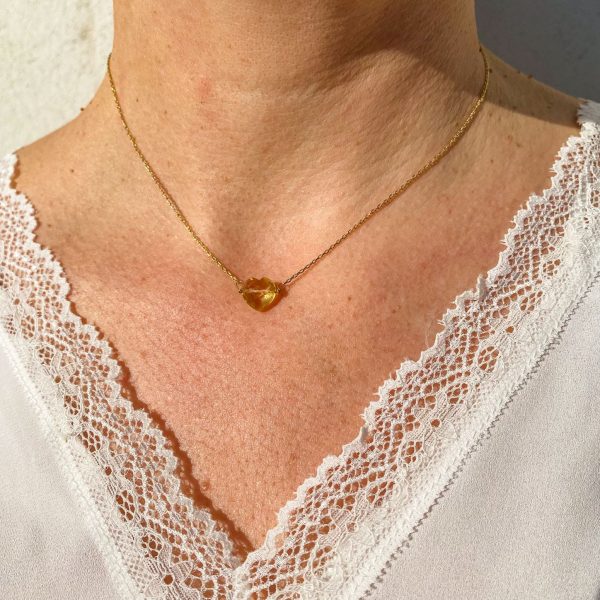 Collier cœur en citrine et plaqué or | Bora Bora – Image 8
