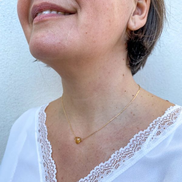 Collier cœur en citrine et plaqué or | Bora Bora – Image 9