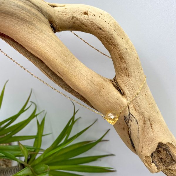Collier cœur en citrine et plaqué or | Bora Bora – Image 4