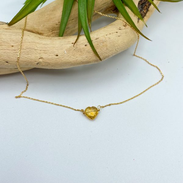 Collier cœur en citrine et plaqué or | Bora Bora – Image 7
