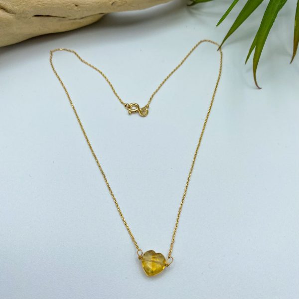 Collier cœur en citrine et plaqué or | Bora Bora – Image 10