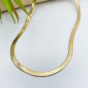 Ras du cou en maille serpent plaqué or | Moréa