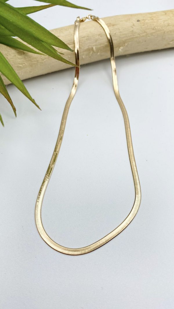Collier maille serpent plate fine en plaqué or | Raiatea