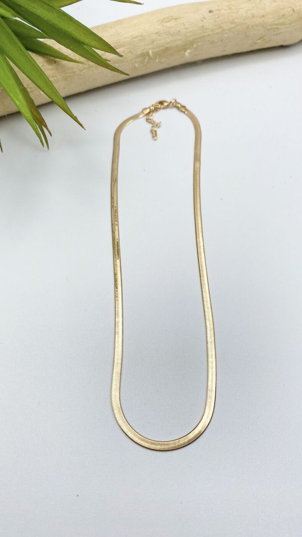 Collier maille serpent plate fine en plaqué or | Raiatea – Image 3