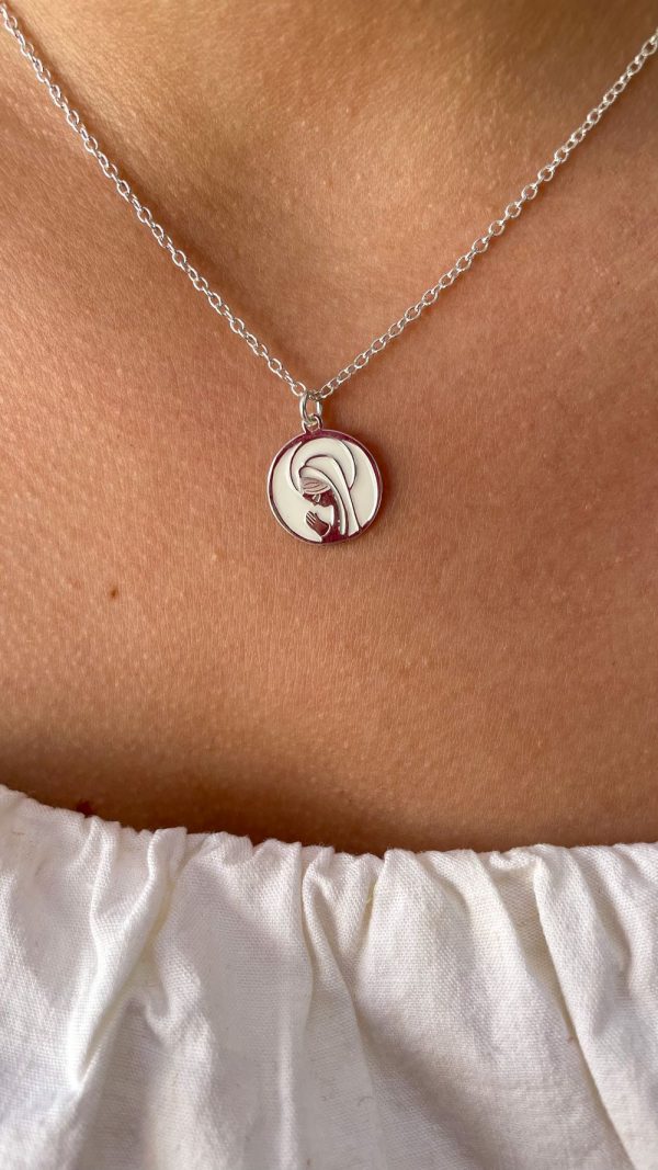Collier communion médaille de la Vierge Marie | Vierge auréolée – Image 6
