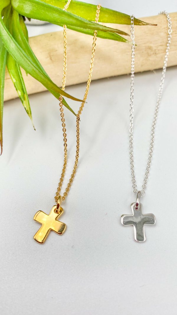 Collier communion fille ou garçon croix en argent ou plaqué or | Saint Jean – Image 4
