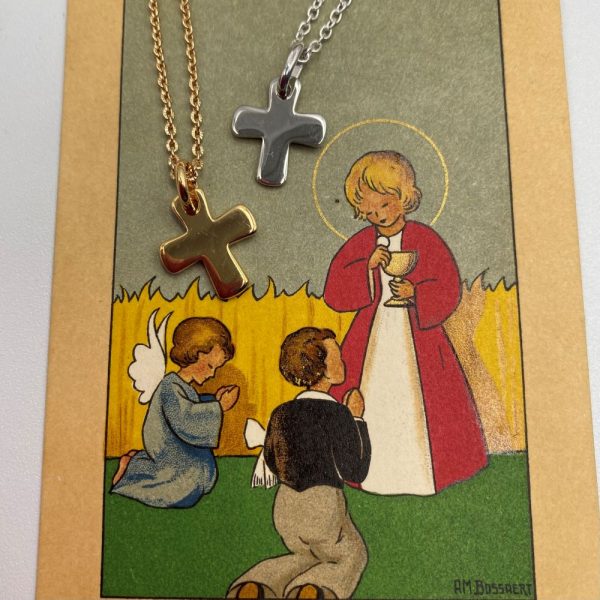 Collier communion fille ou garçon croix en argent ou plaqué or | Saint Jean – Image 8
