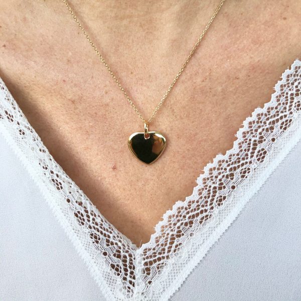 Collier cœur pendentif cœur bombé en Plaqué Or | Ikaria – Image 3