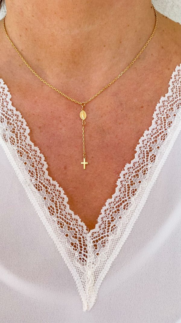 Collier chapelet - collier rosaire en plaqué Or | Notre dame du Rosaire – Image 2