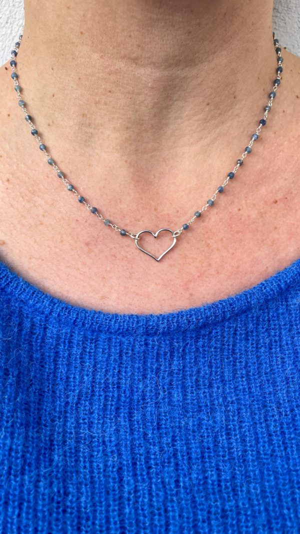 Collier cœur argent sur chaine perlée | Pangkor – Image 9