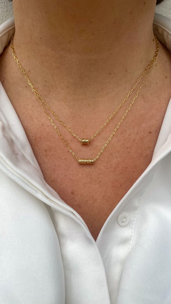 Collier tube balinais plaqué or | Gili – Image 6