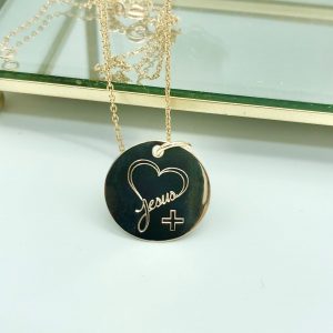 Collier Médaille Coeur de Jésus Plaqué Or | Jésus 