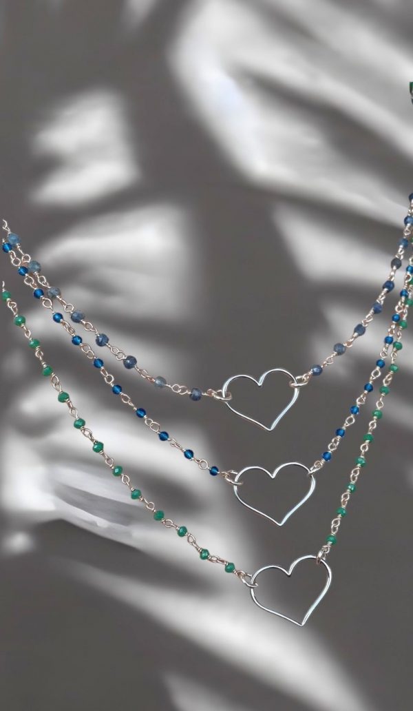 Collier cœur argent sur chaine perlée | Pangkor – Image 6