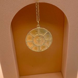 Collier médaille croix Plaqué Or mat |  Sylvanès