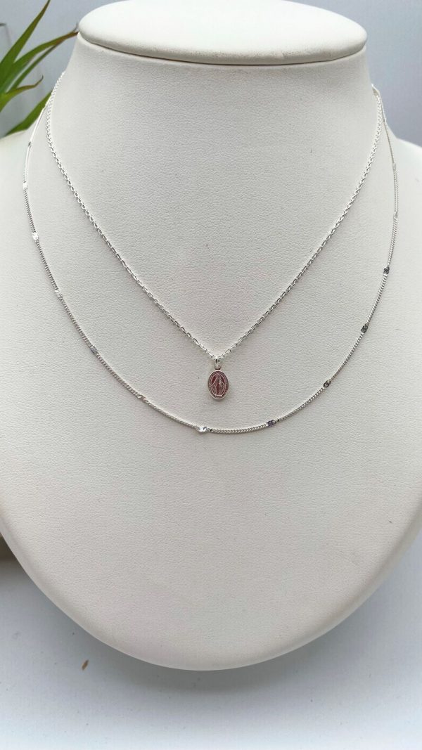 Collier double rang et médaille miraculeuse en Argent | Virgo Maria – Image 3