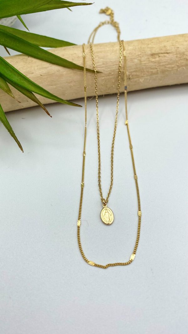 Collier double rang et médaille miraculeuse en Plaqué Or | Virgo Maria – Image 7