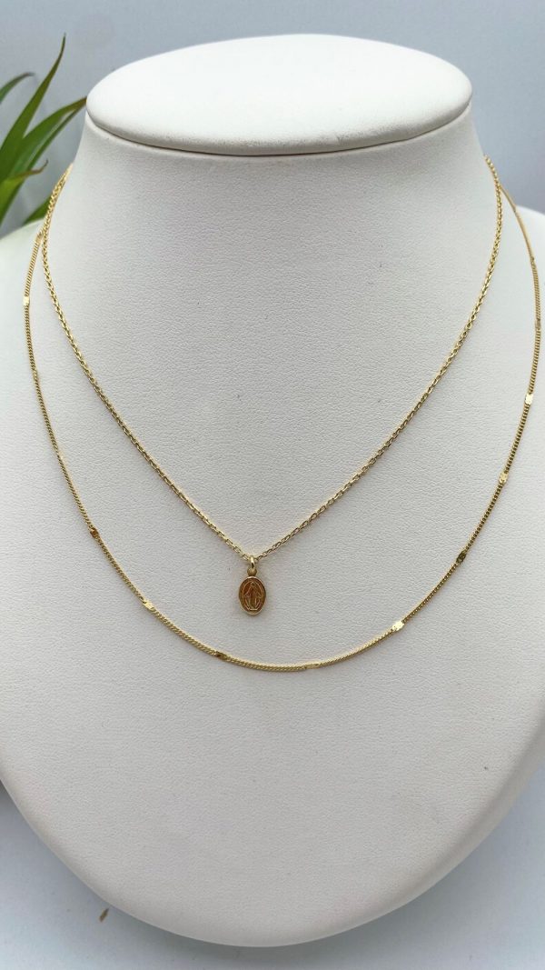 Collier double rang et médaille miraculeuse en Plaqué Or | Virgo Maria – Image 3