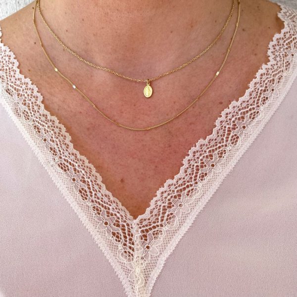 Collier double rang et médaille miraculeuse en Plaqué Or | Virgo Maria – Image 2