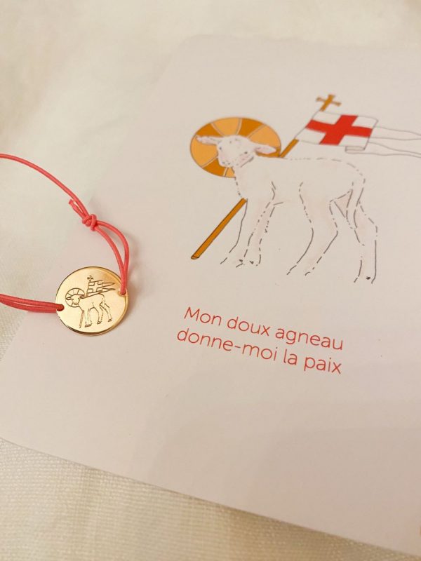 Bracelet médaille agneau de Dieu en plaqué or | Mon doux agneau – Image 3