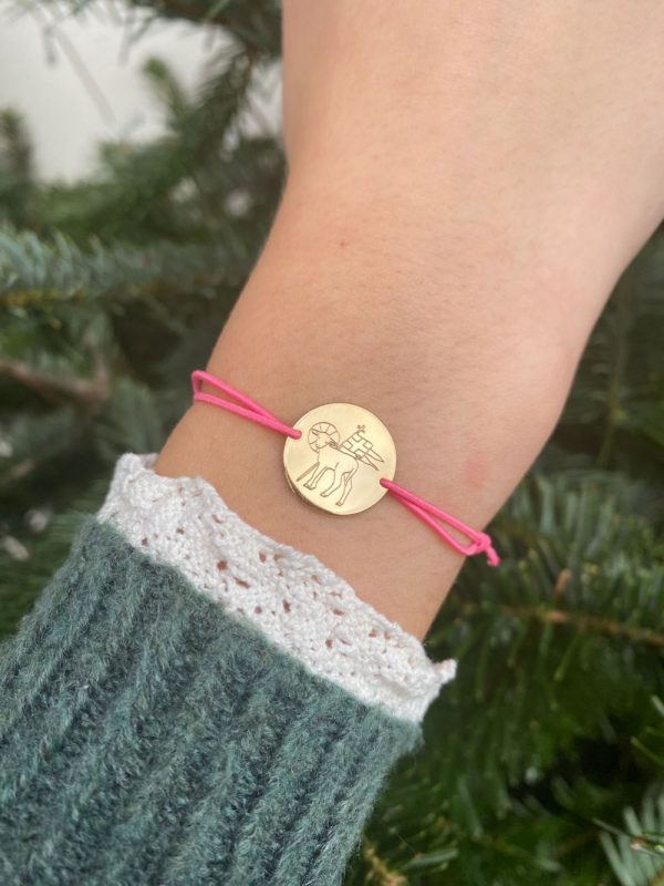Bracelet médaille agneau de Dieu en plaqué or | Mon doux agneau – Image 2