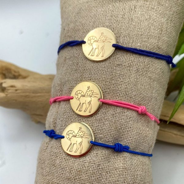 Bracelet médaille agneau de Dieu en plaqué or | Mon doux agneau