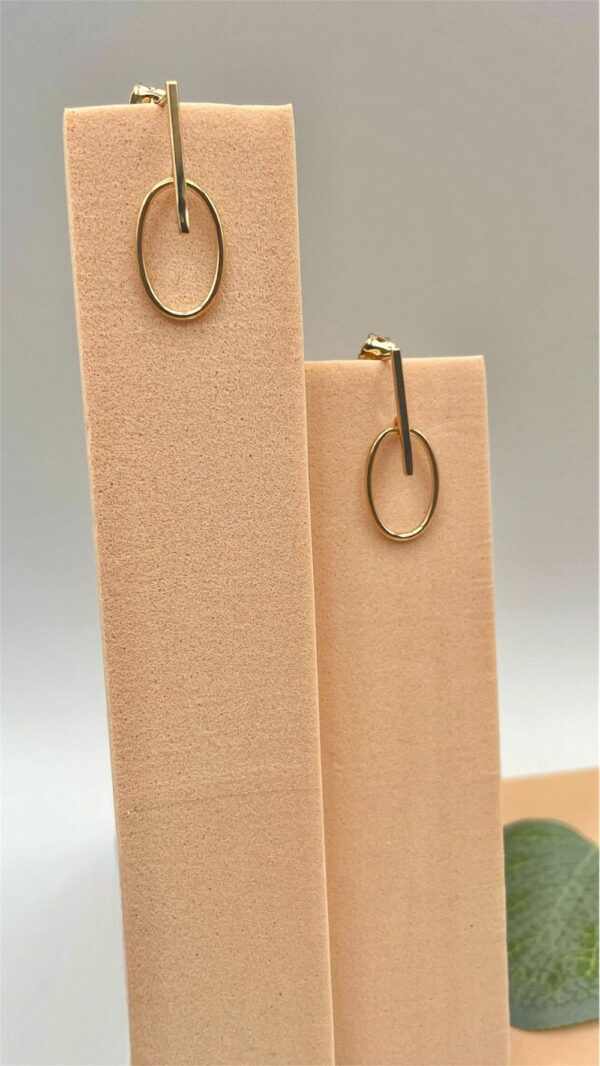 Boucles d’oreilles graphiques en plaqué or – design ovale minimaliste – création française Gemmes…& Vous