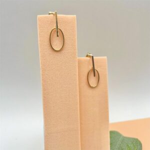 Boucles d’oreilles graphiques en plaqué or – design ovale minimaliste – création française Gemmes…& Vous