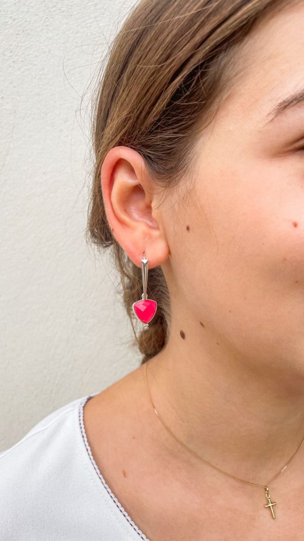 Boucle d'oreille grand crochet en pierres naturelles | Comores – Image 4