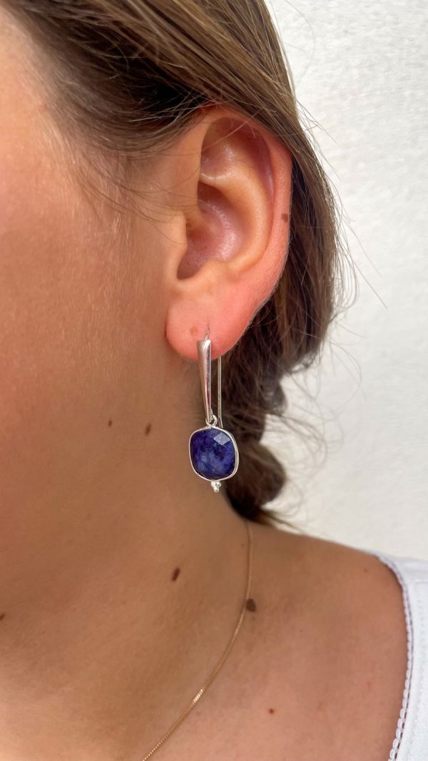 Boucle d'oreille grand crochet en pierres naturelles | Comores – Image 7
