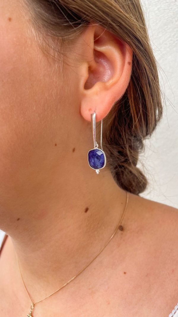 Boucle d'oreille grand crochet en pierres naturelles | Comores – Image 6