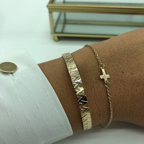 Bracelet Plaqué Or et Croix | Notre Père – Image 3