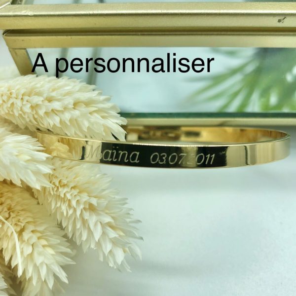 Bracelet jonc à graver et personnaliser en Plaqué Or | Madères – Image 2