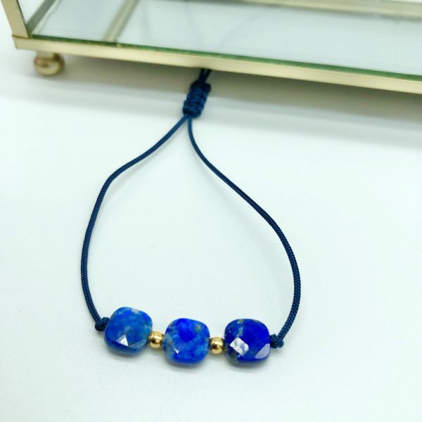 Bracelet Lapis- lazuli et Plaqué Or sur fil | Mendès – Image 2