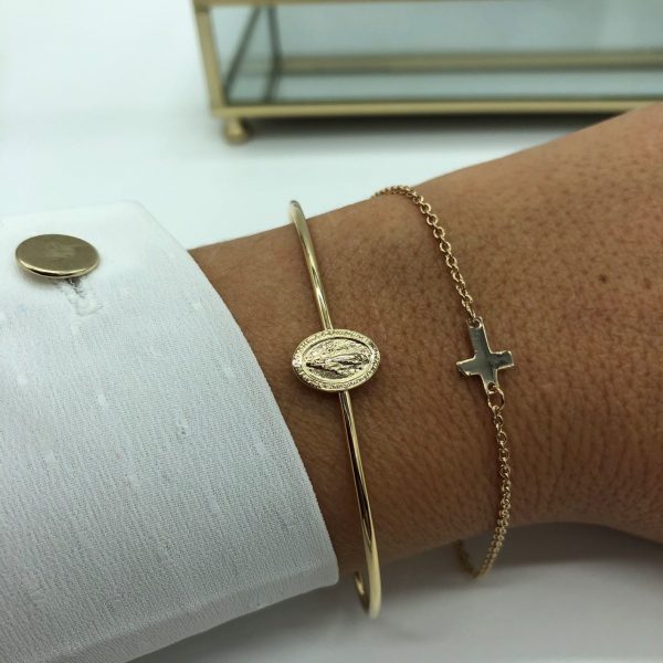 Bracelet Demi-Jonc Plaqué Or | Médaille miraculeuse – Image 8