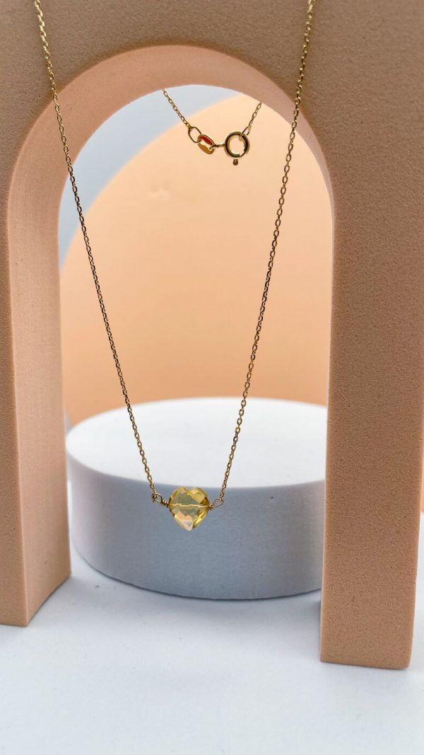 Collier cœur en citrine et plaqué or | Bora Bora – Image 2
