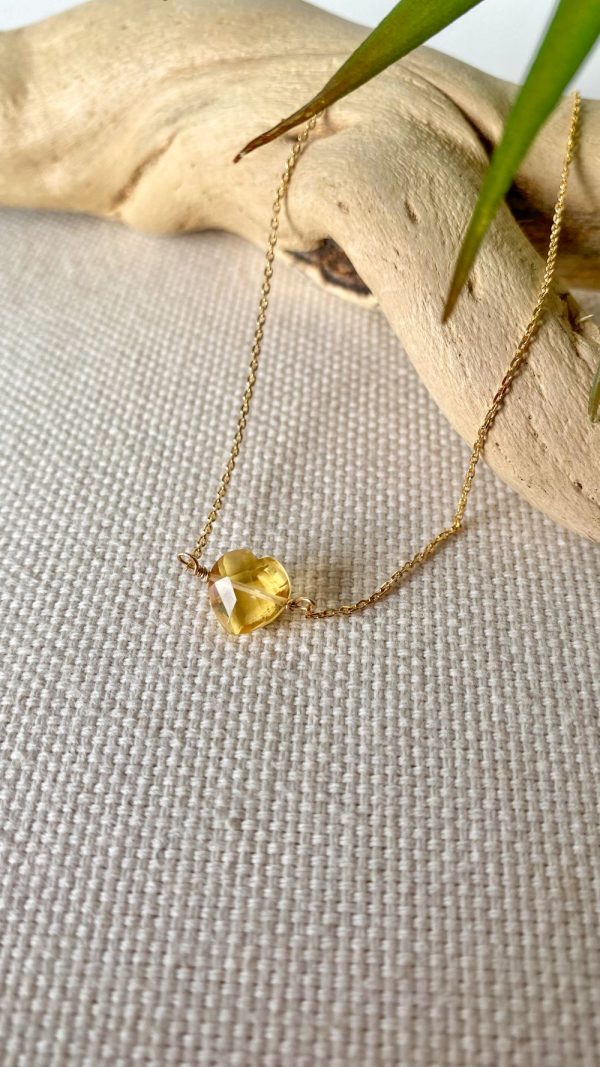 Collier cœur en citrine et plaqué or | Bora Bora – Image 6