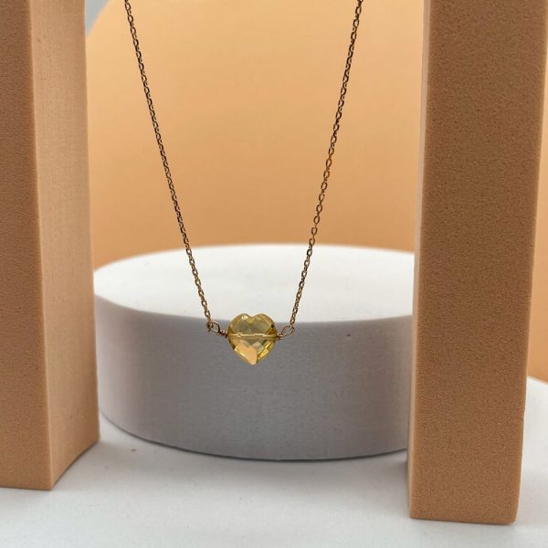 Collier cœur en citrine et plaqué or | Bora Bora – Image 11