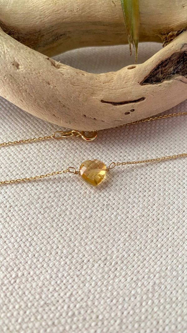 Collier cœur en citrine et plaqué or | Bora Bora – Image 5