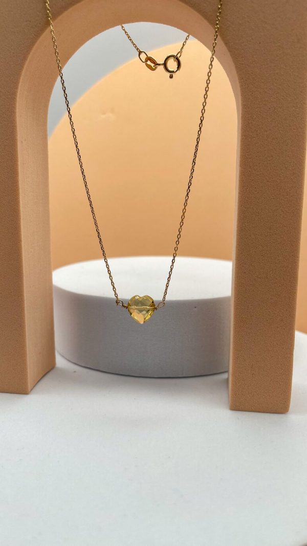 Collier cœur en citrine et plaqué or | Bora Bora – Image 3