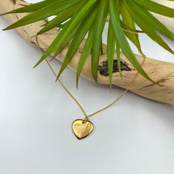 Collier cœur pendentif cœur bombé en Plaqué Or | Ikaria – Image 4